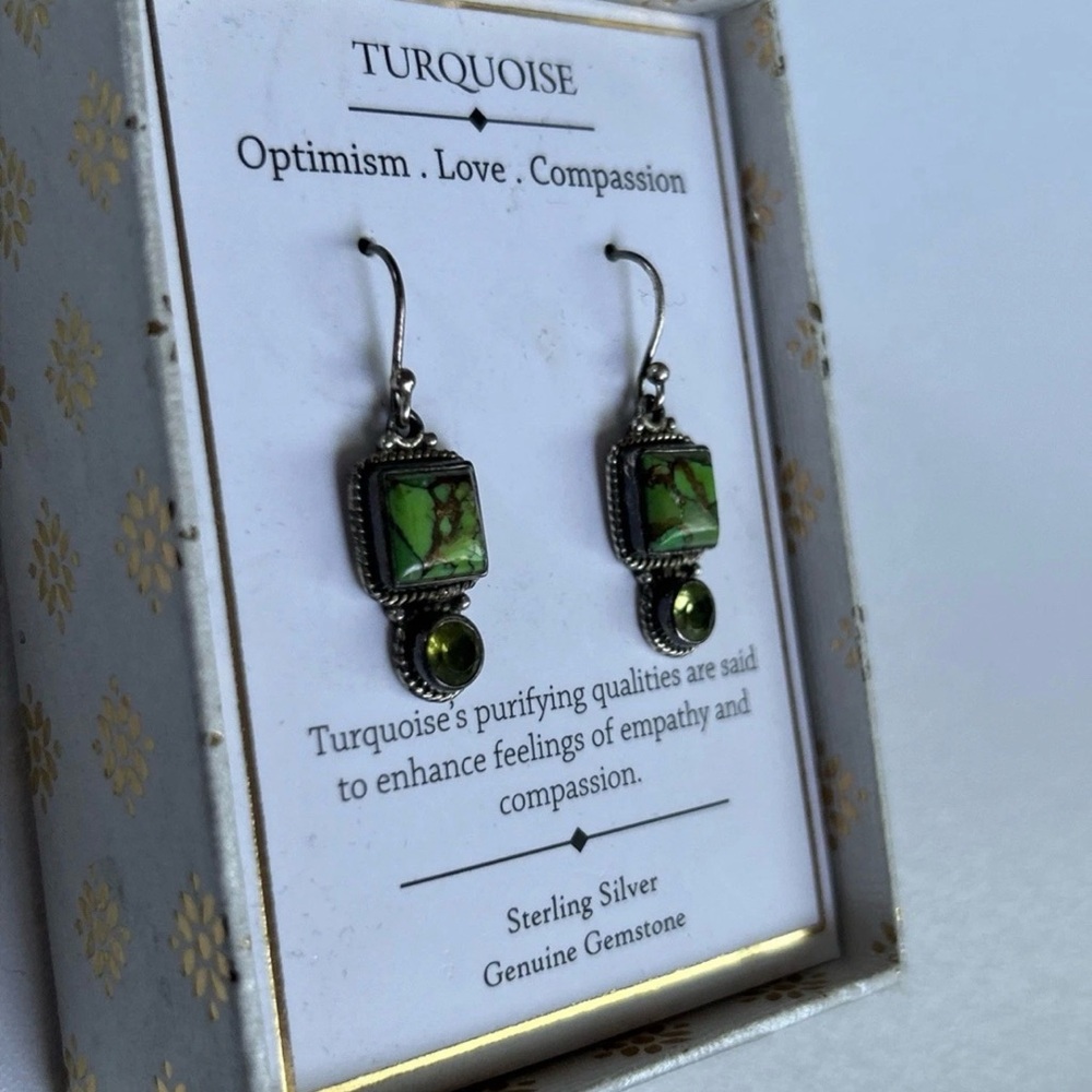 Source Unknown Green Sterling Silver Earrings - image 2